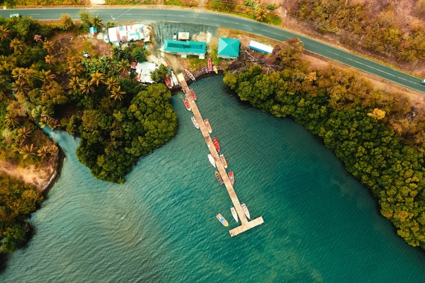 Vue panoramique de Rodney Bay, Sainte-Lucie