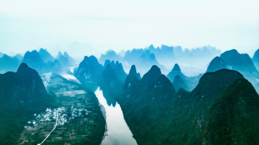 Paysage spectaculaire de Guilin en Chine
