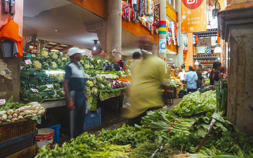 Marché central animé de Port Louis
